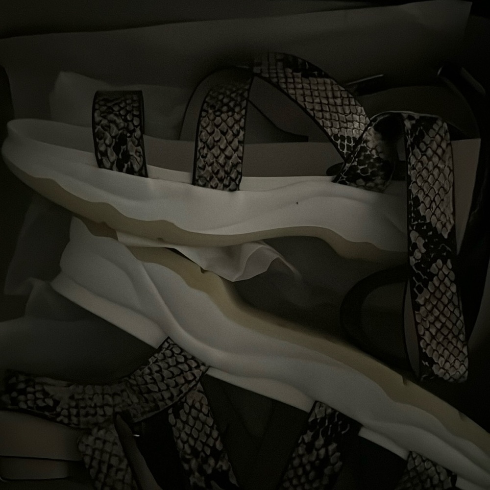 Snake skin strap ankle shoe